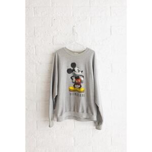 Vintage Disneyland Resort Gray Mickey Mouse Crewneck Sweatshirt XXL